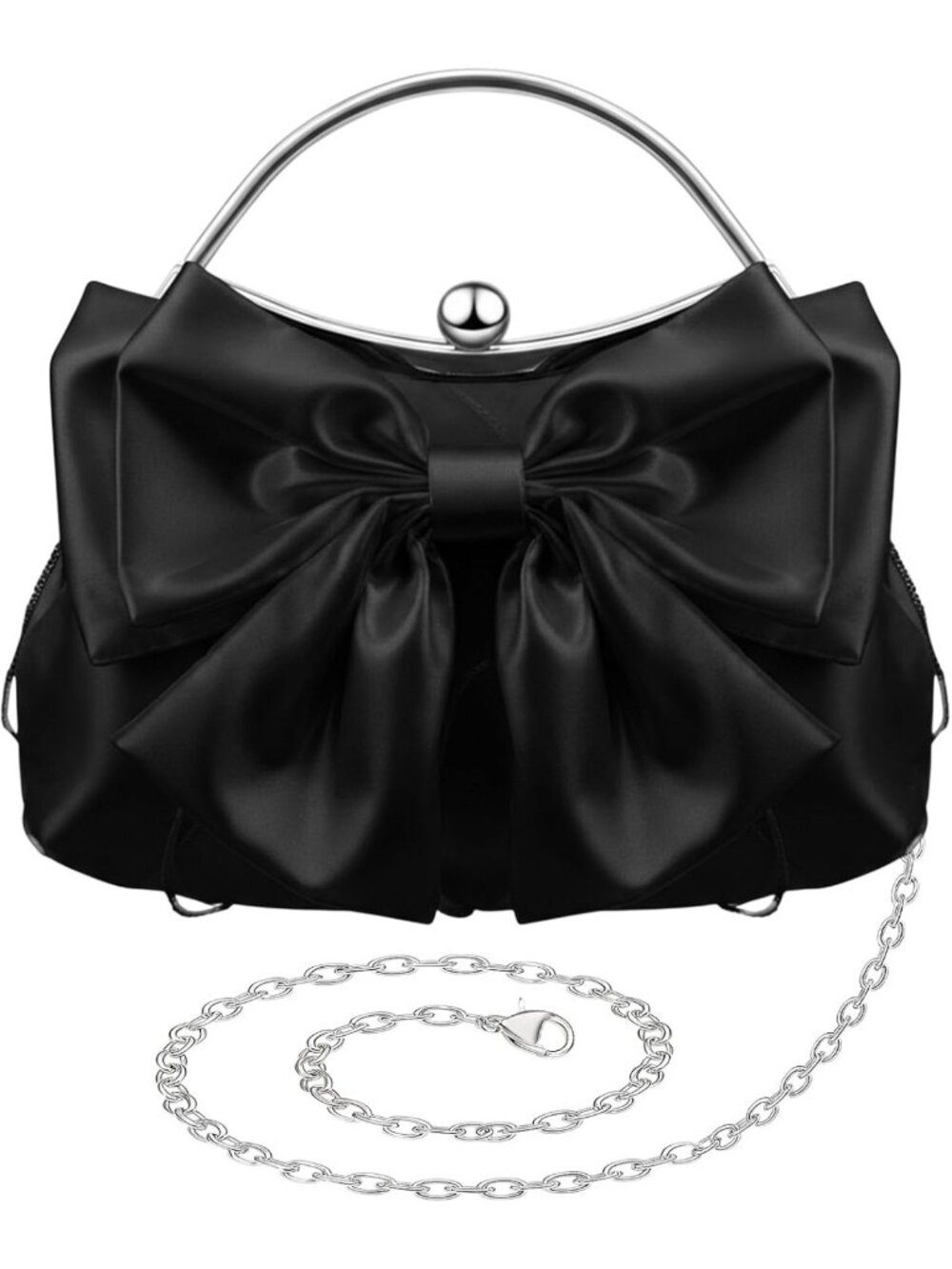Chic Satin Bow Clutch Purse for Women & Girls - Elegant Evening Bag